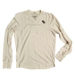Mens abercrombie & Fitch muscle fitted v neck knit sweater y2k preppy cotton